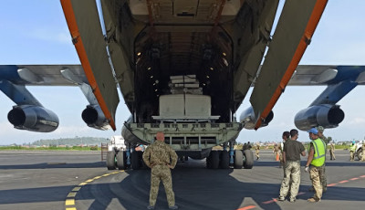 Самолет Воздушных сил ВСУ доставил в Африку автомобильную технику для 18-го отдельного вертолетного отряда Миссии ООН